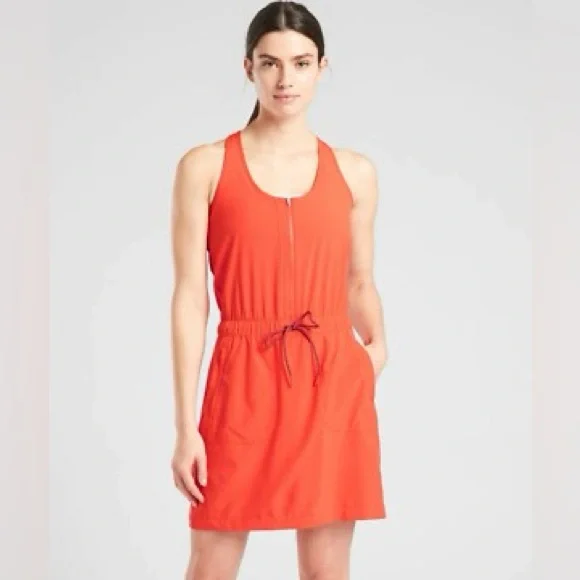 Athleta Expedition Sleeveless Dress in Flame Orange - Picture 1 of 6